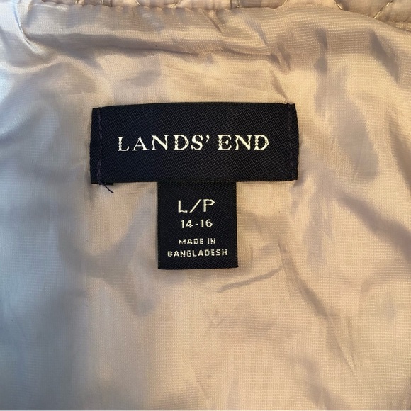 Lands End Pewter Long Sleeve Lightweight Quilted Zip Front Jacket Size L/P 14-16 - Picture 6 of 7